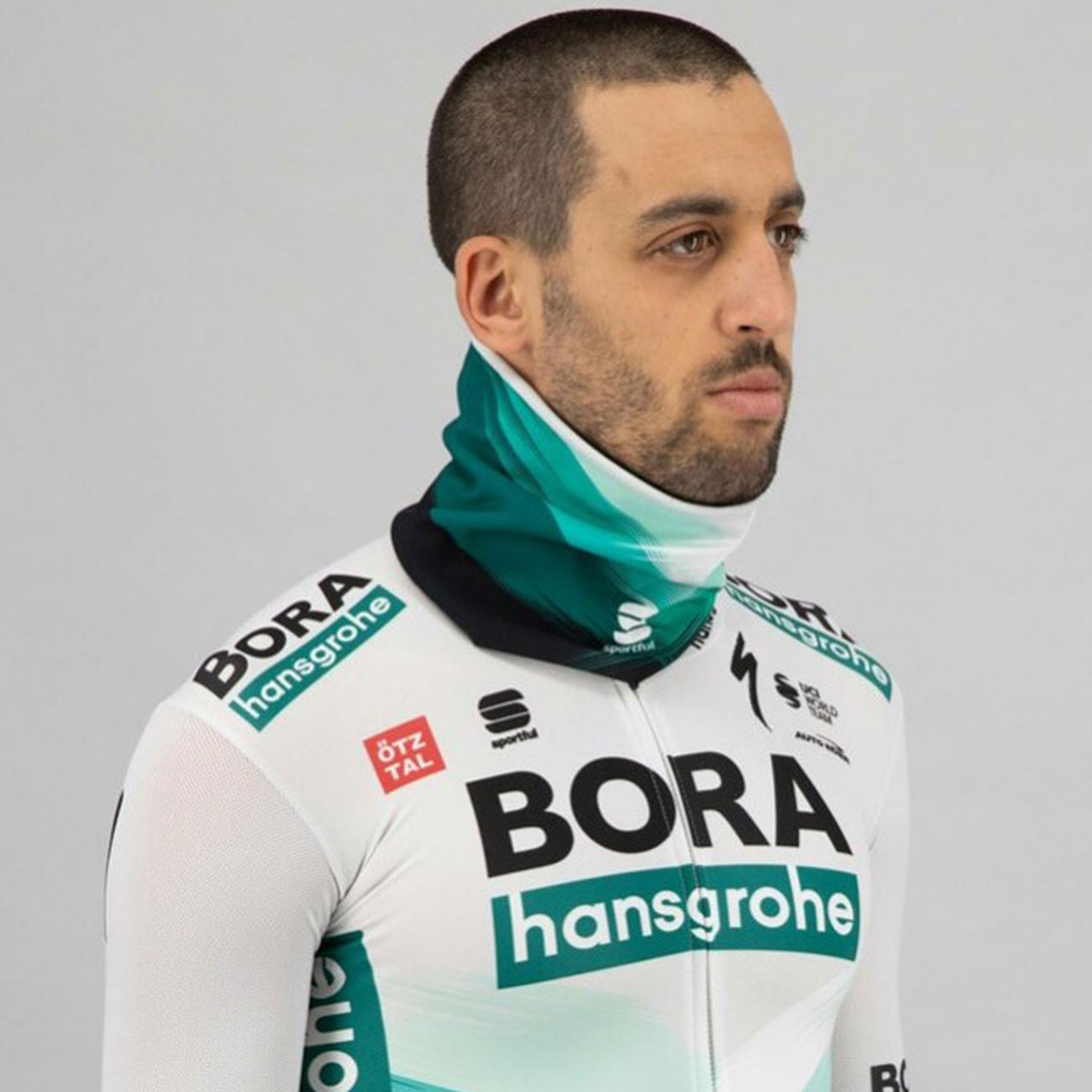 
                SPORTFUL Cyklistický nákrčník - BORA HANSGROHE 2021 - šedá/zelená
            