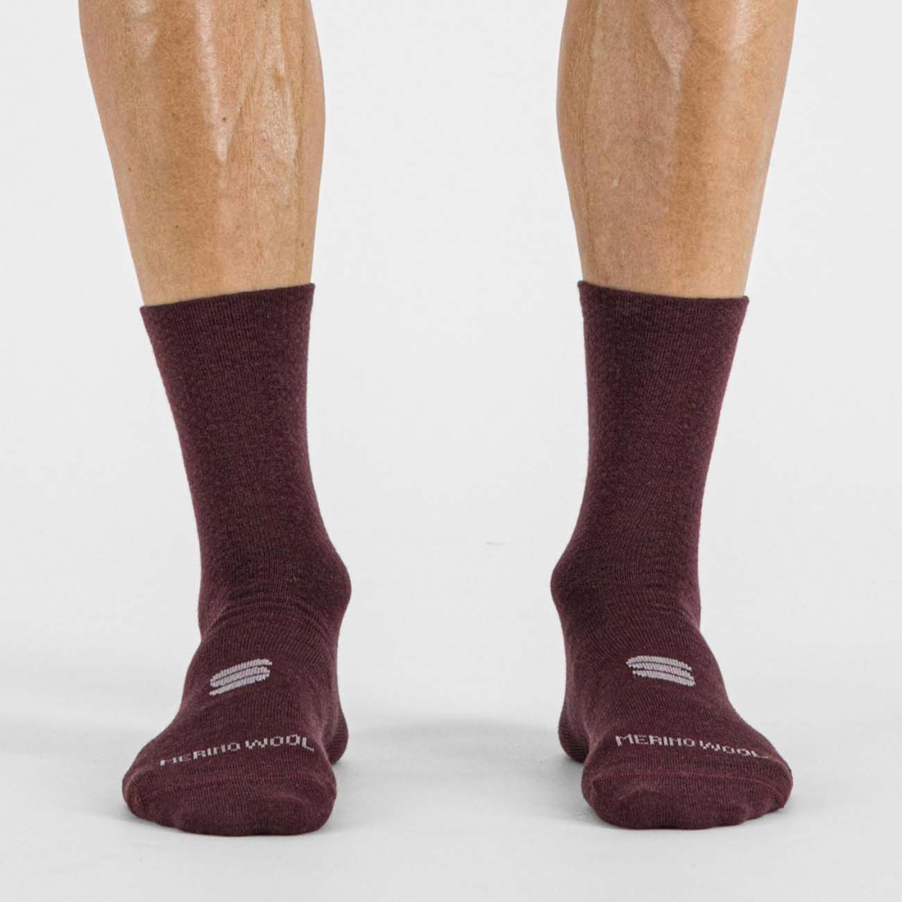 
                SPORTFUL Cyklistické ponožky klasické - MATCHY WOOL 18 - bordová M-L
            