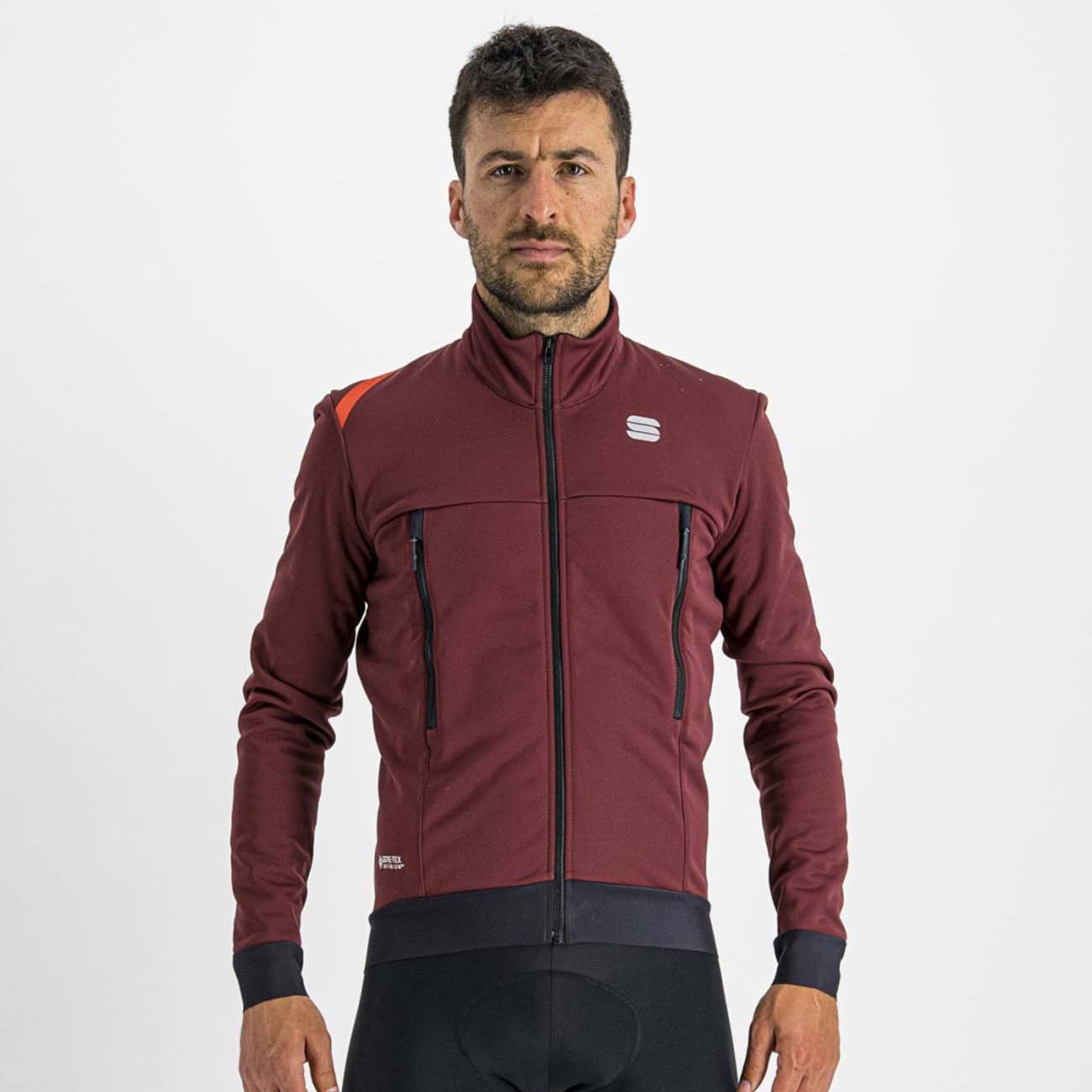 SPORTFUL Cyklistická zateplená bunda - FIANDRE WARM - bordová