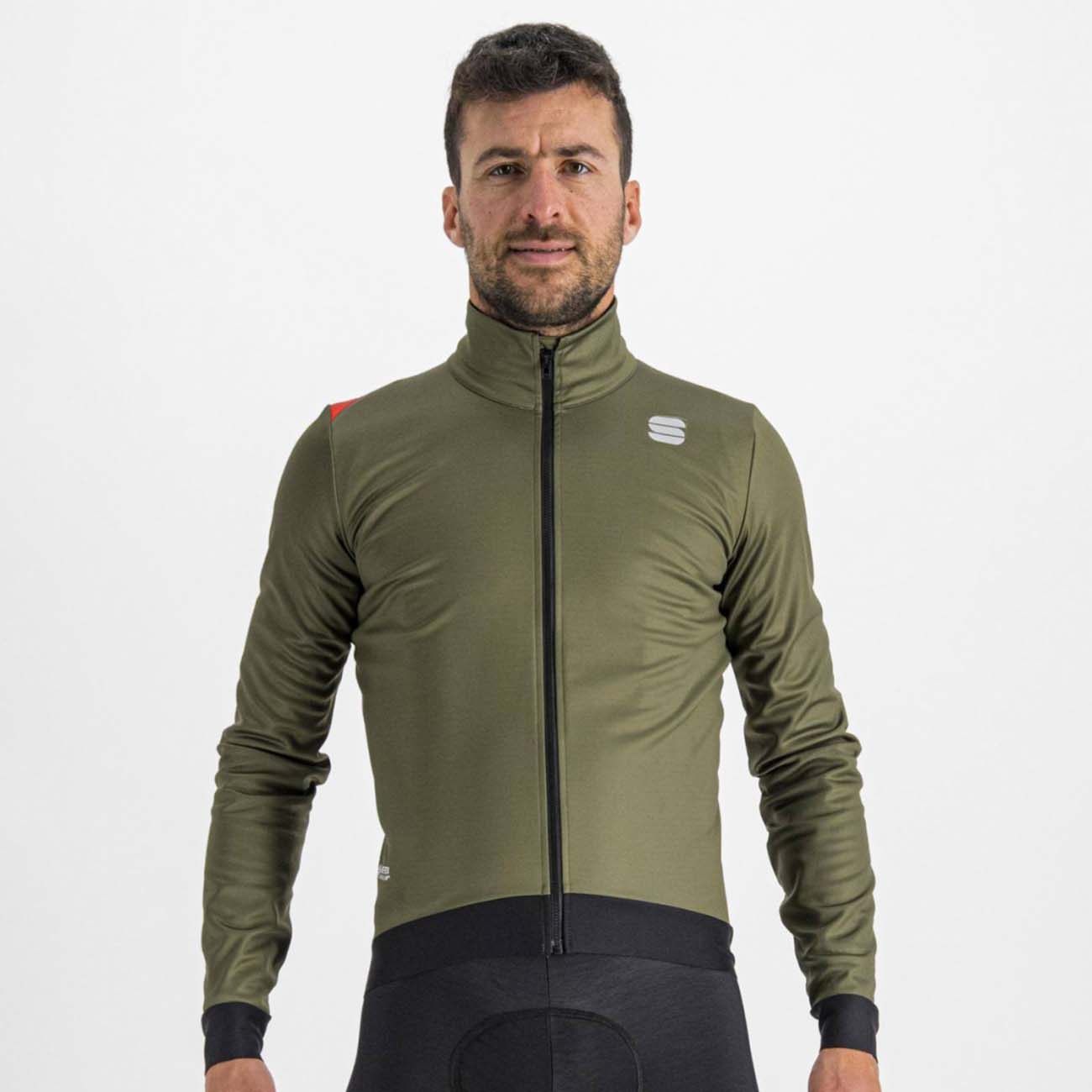 
                SPORTFUL Cyklistická vetruodolná bunda - FIANDRE PRO MEDIUM - čierna/zelená 2XL
            