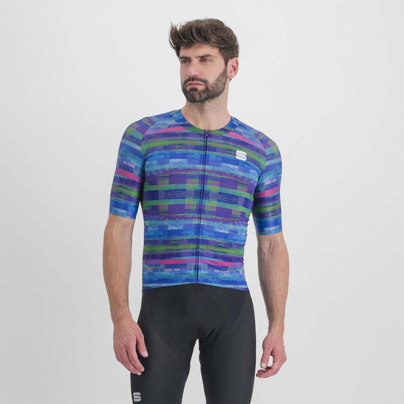 
                SPORTFUL Cyklistický dres s krátkym rukávom - GLITCH BOMBER - viacfarebná/modrá XL
            