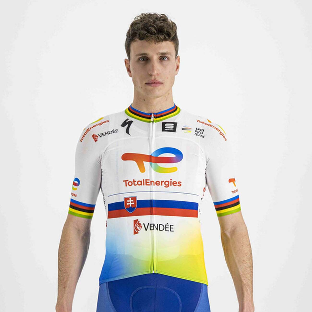 SPORTFUL Cyklistický dres s krátkym rukávom - TOTAL ENERGIES 2022 - žltá/oranžová/biela/modrá