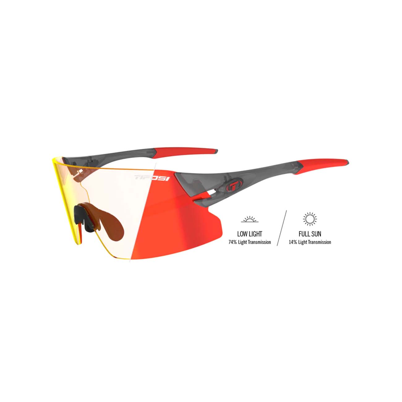 
                TIFOSI Cyklistické okuliare - RAIL XC FOTOTEC - šedá/červená
            