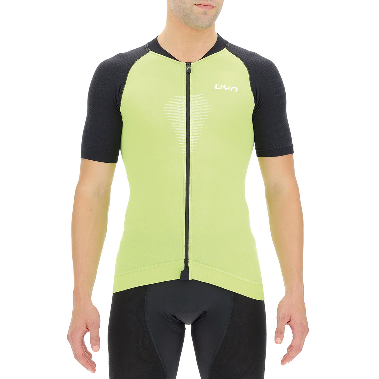 UYN Cyklistický dres s krátkym rukávom - BIKING GRANFONDO - čierna/zelená