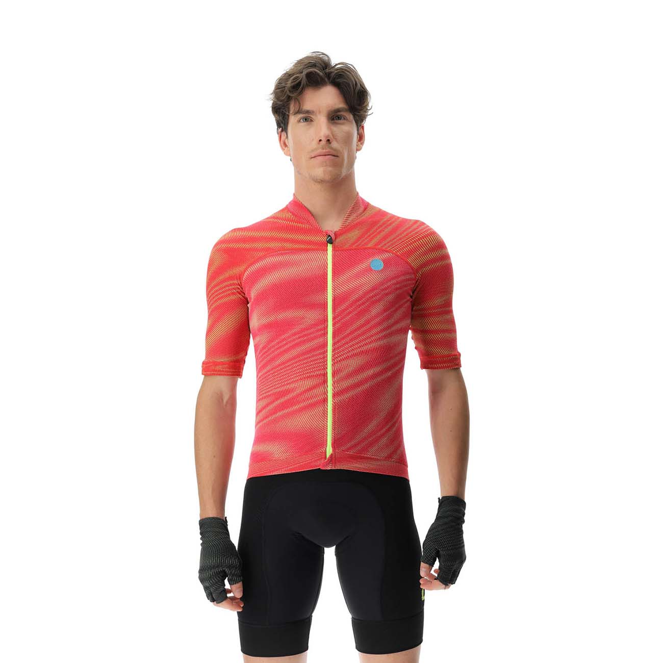 
                UYN Cyklistický dres s krátkym rukávom - BIKING WAVE - červená/čierna 2XL
            