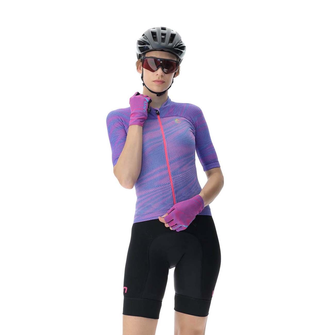 
                UYN Cyklistický dres s krátkym rukávom - BIKING WAVE LADY - ružová/čierna/fialová M
            