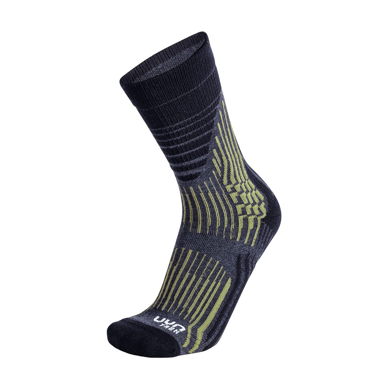 E-shop UYN Cyklistické ponožky klasické - TREKKING WAVE - čierna/šedá/žltá