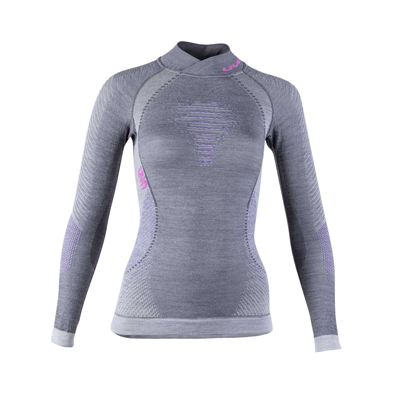UYN Cyklistické tričko s dlhým rukávom - FUSYON MERINO LADY - šedá/čierna