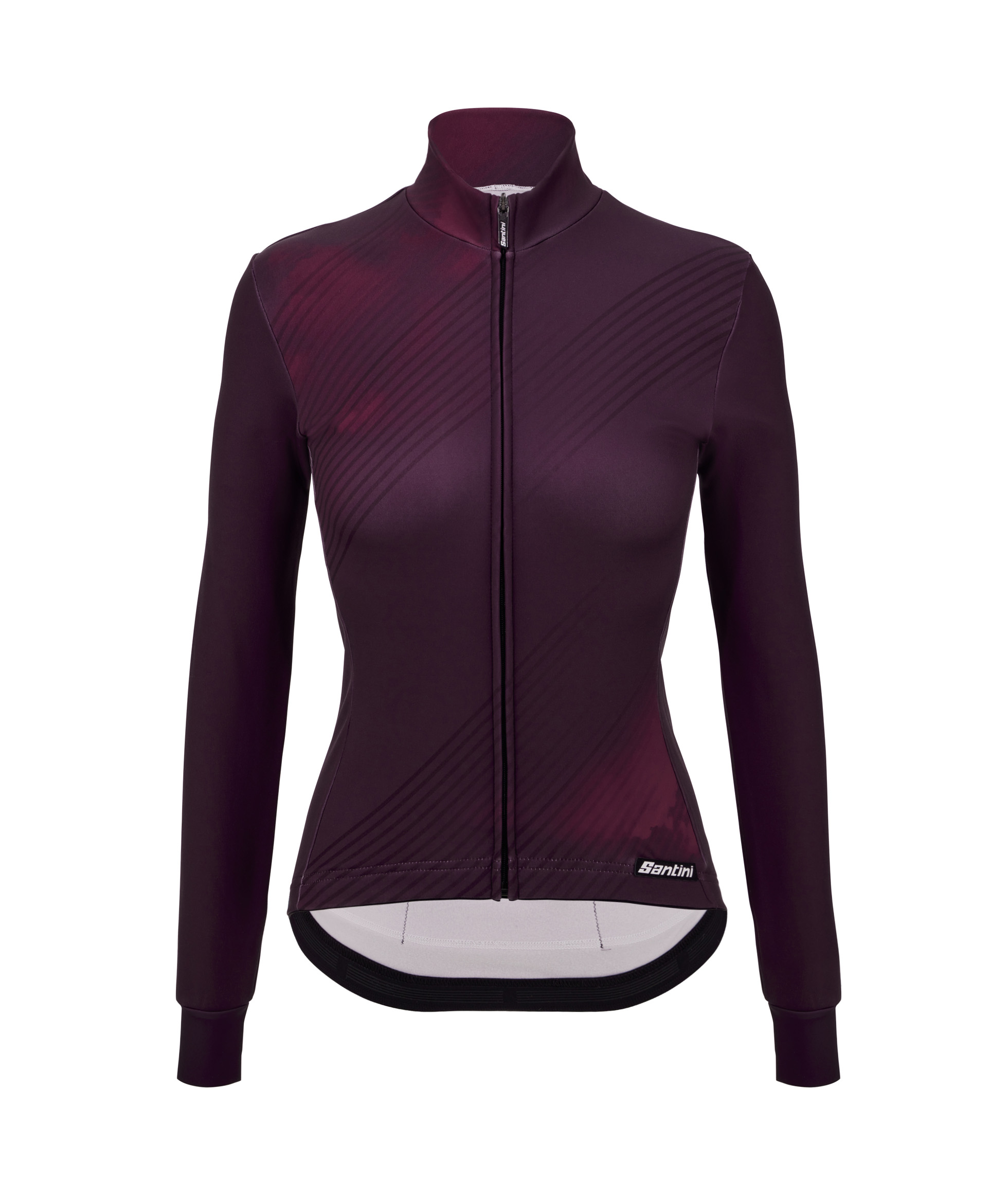 SANTINI Cyklistický dres s dlhým rukávom zimný - PURE DYE - bordová